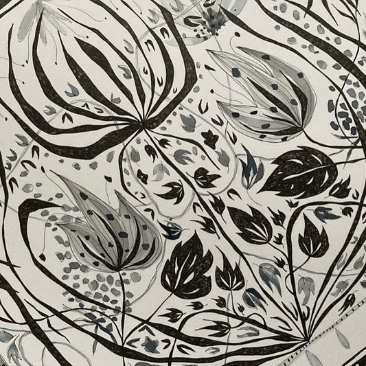 Illustrated Greetings Card (blank inside) with Kraft Brown Envelope (127mm x 177mm) - Falling Leaves No. 2