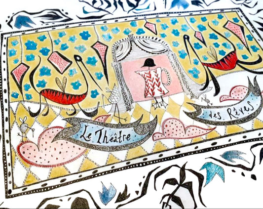 Illustrated Greetings Card (blank inside) with Kraft Brown Envelope (127mm x 177mm) - The Theatre of Dreams