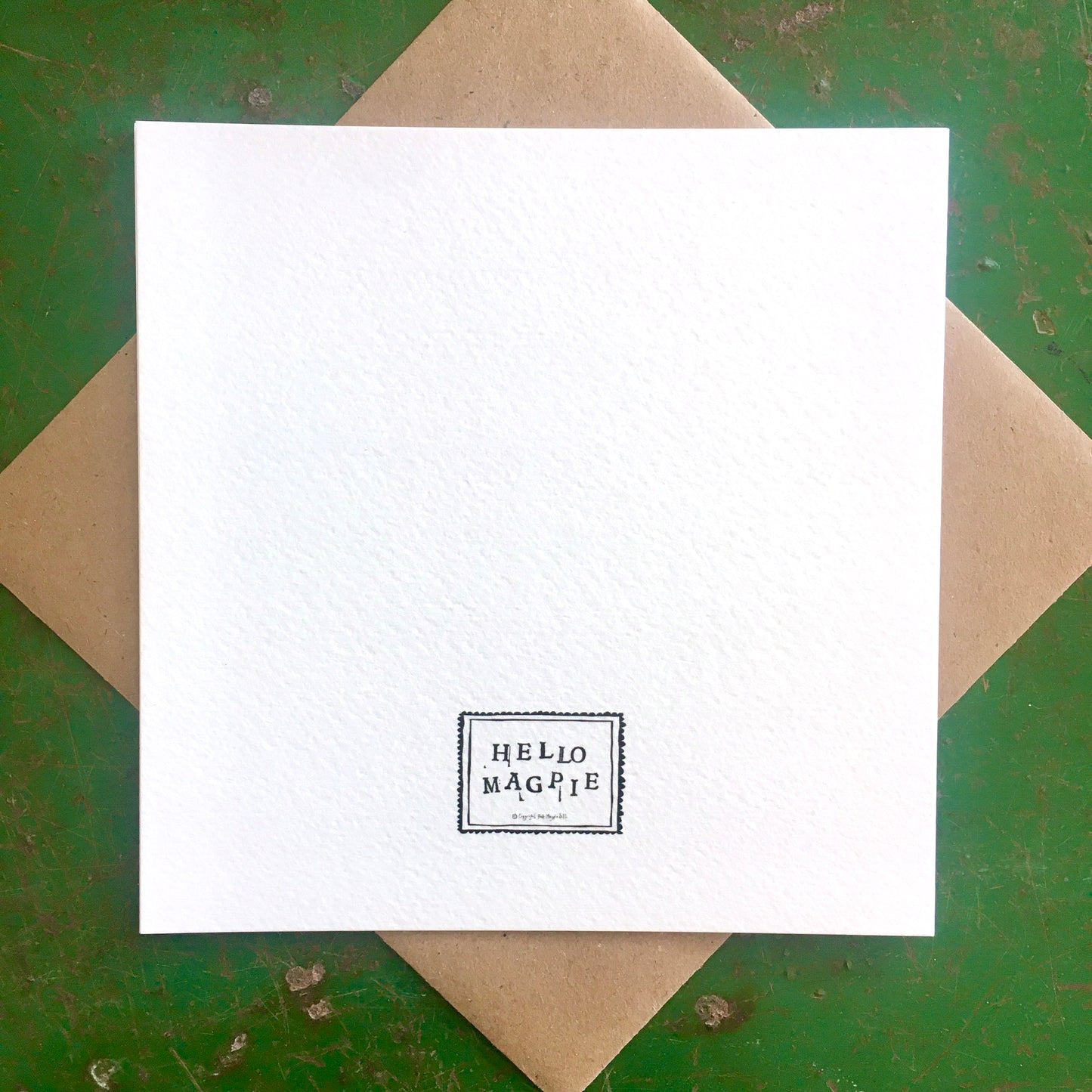 Illustrated Greetings Card (blank inside) with Kraft Brown Envelope (145mm x 145mm) - Life in the clouds (gold)