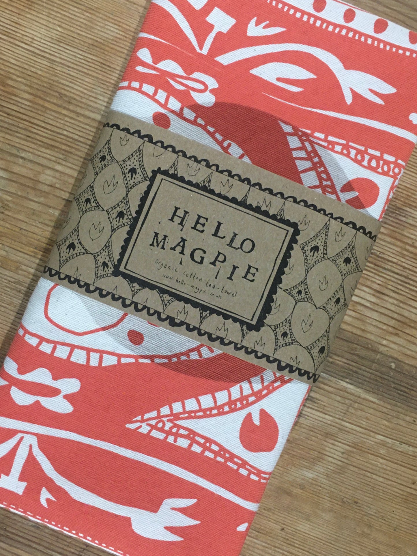 Screen Printed T-towel - Extravagance (Red)