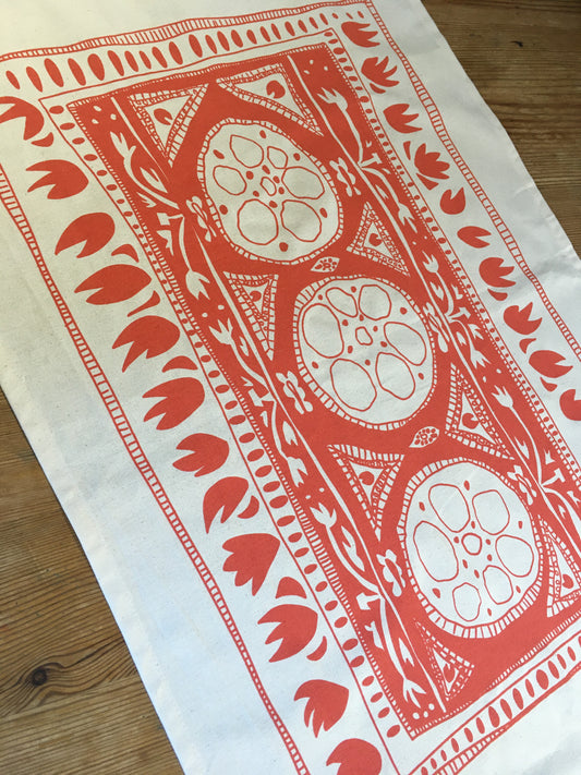 Screen Printed T-towel - Extravagance (Red)