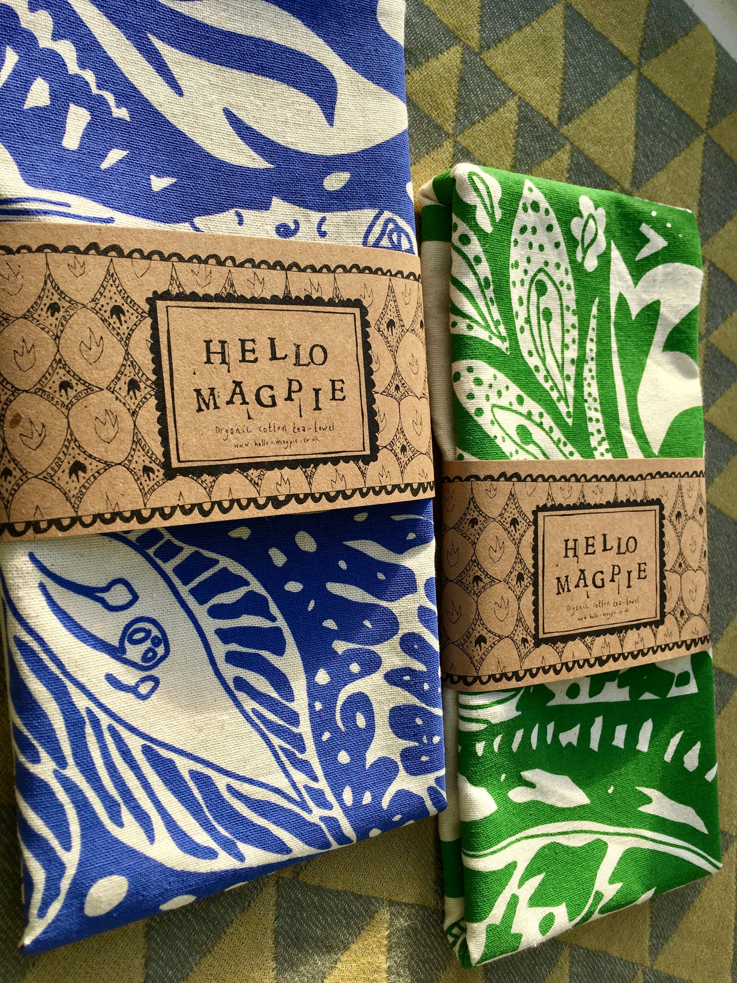 Screen Printed T-towel - Cornucopia (Green)