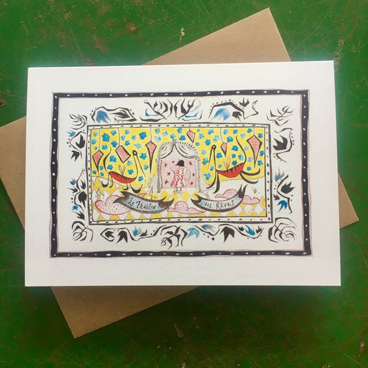 Illustrated Greetings Card (blank inside) with Kraft Brown Envelope (127mm x 177mm) - The Theatre of Dreams