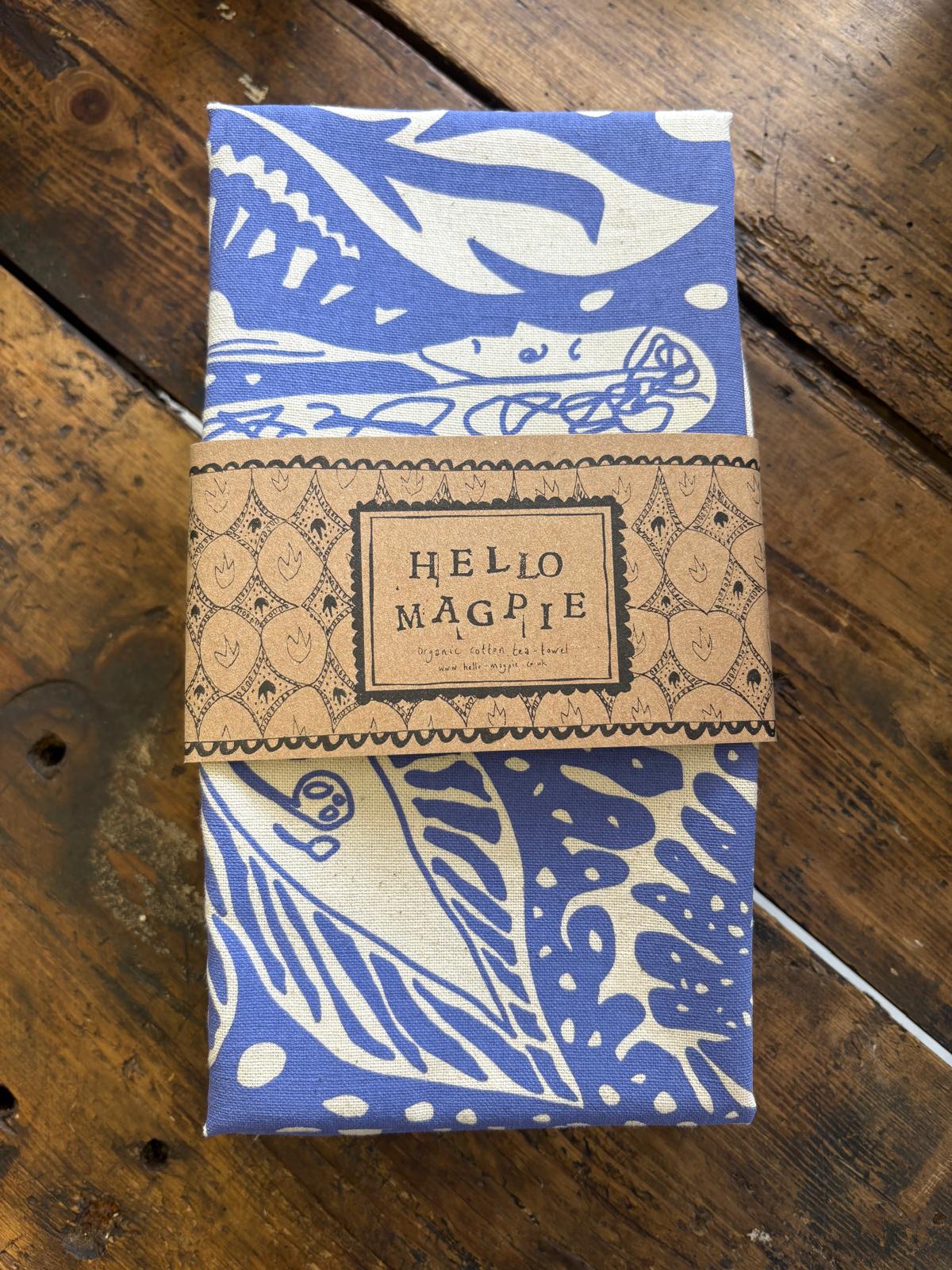 Screen Printed T-towel - Cornucopia (Purple)