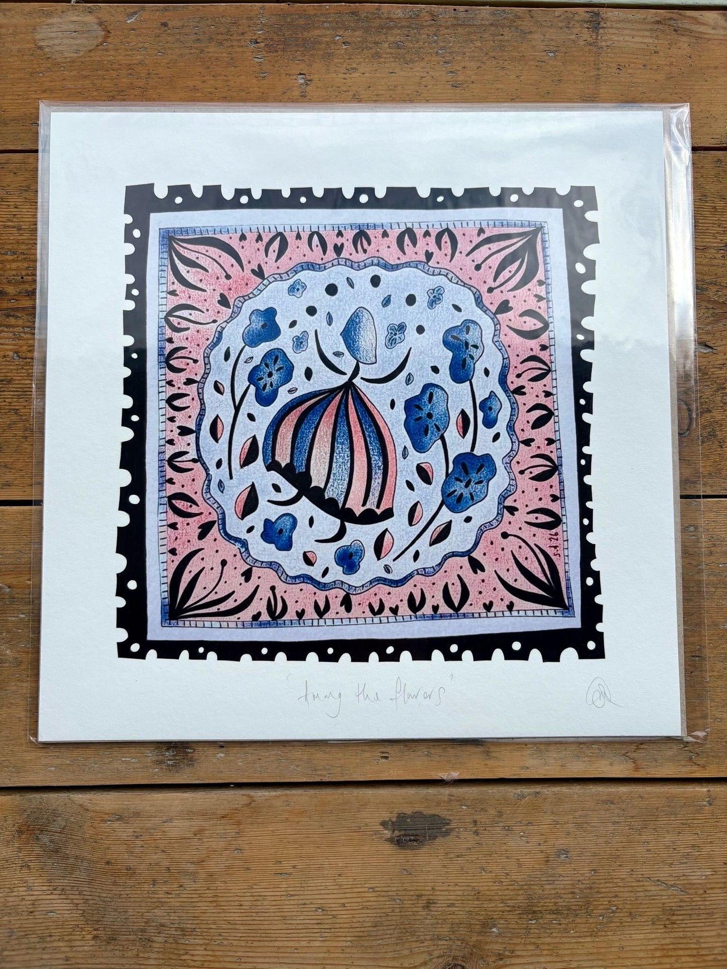 Fine Art Giclée Print - ‘Among the flowers’ from ‘The Stamp Collection’