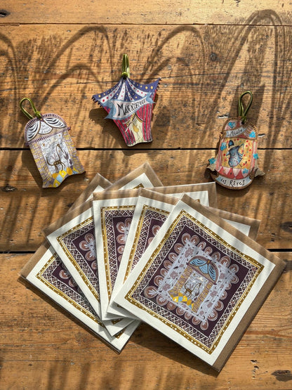 Pack of 5 - Illustrated Greetings Card (blank inside) with Kraft Brown Envelope (145mm x 145mm) - ‘A Dreamier Garden’