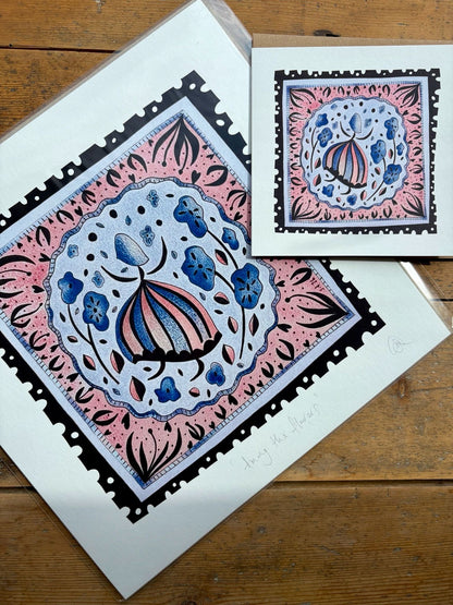 Fine Art Giclée Print - ‘Among the flowers’ from ‘The Stamp Collection’