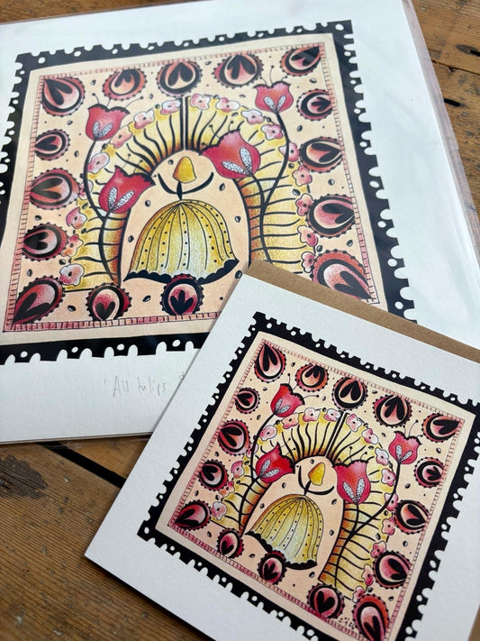 Fine Art Giclée Print - ‘All tulips and roses’ from ‘The Stamp Collection’