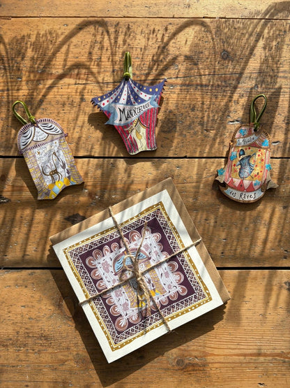 Pack of 5 - Illustrated Greetings Card (blank inside) with Kraft Brown Envelope (145mm x 145mm) - ‘A Dreamier Garden’