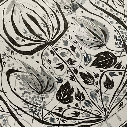 Illustrated Greetings Card (blank inside) with Kraft Brown Envelope (127mm x 177mm) - Falling Leaves No. 2