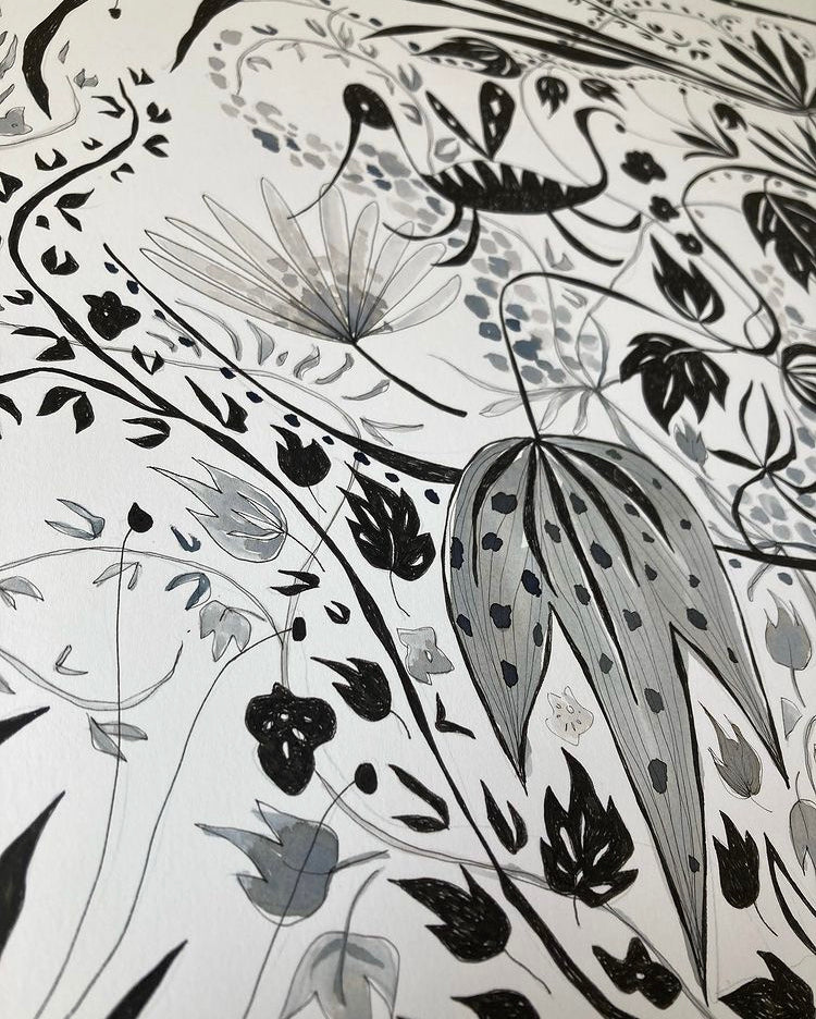 Illustrated Greetings Card (blank inside) with Kraft Brown Envelope (127mm x 177mm) - Falling Leaves No. 1