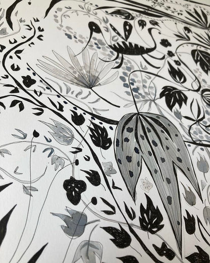 Illustrated Greetings Card (blank inside) with Kraft Brown Envelope (127mm x 177mm) - Falling Leaves No. 1