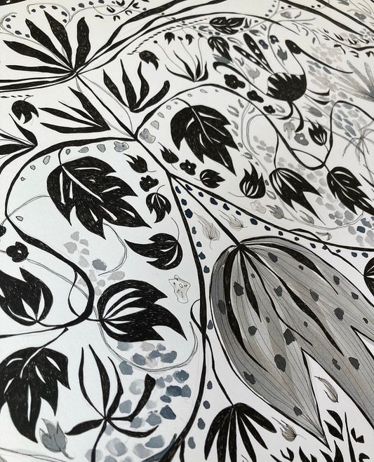 Illustrated Greetings Card (blank inside) with Kraft Brown Envelope (127mm x 177mm) - Falling Leaves No. 1