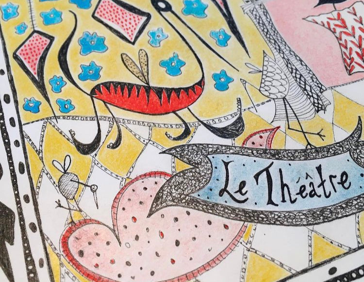 Illustrated Greetings Card (blank inside) with Kraft Brown Envelope (127mm x 177mm) - The Theatre of Dreams