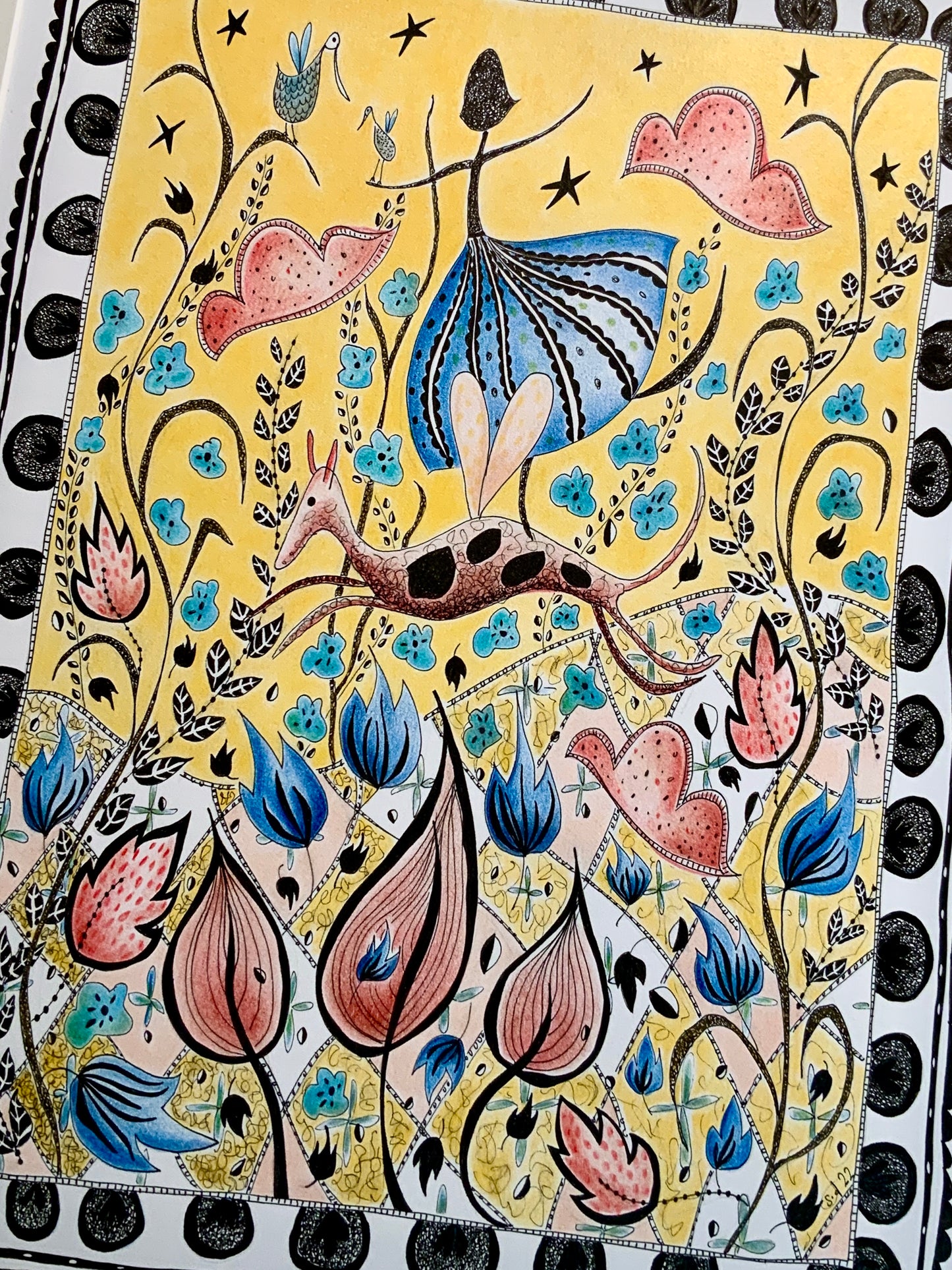 Illustrated Greetings Card (blank inside) with Kraft Brown Envelope (127mm x 177mm) - Sweet Sixty