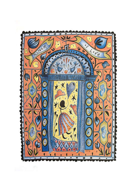 Illustrated Greetings Card (blank inside) with Kraft Brown Envelope (127mm x 177mm) - Museum of Love
