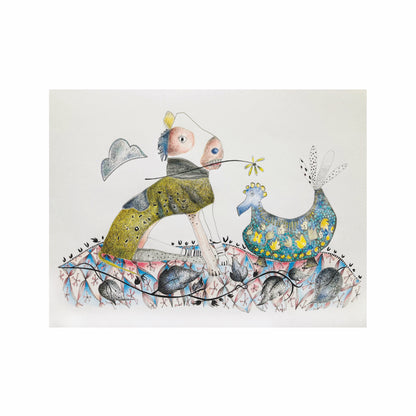 Fine Art Giclée Print - ‘My Friend Brings Me Flowers’