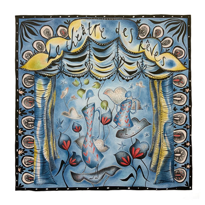 Illustrated Greetings Card (blank inside) with Kraft Brown Envelope (145mm x 145mm) - All The World’s A Stage