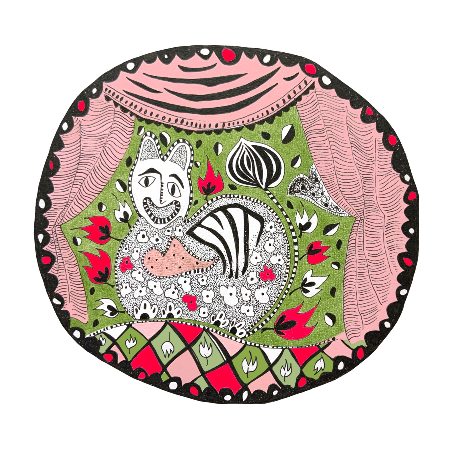 Illustrated Greetings Card (blank inside) with Kraft Brown Envelope (145mm x 145mm) - Purr-fection