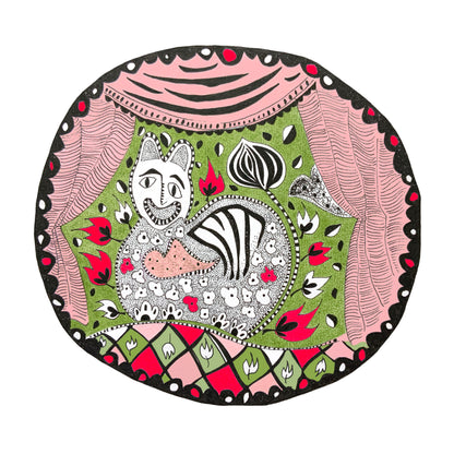 Illustrated Greetings Card (blank inside) with Kraft Brown Envelope (145mm x 145mm) - Purr-fection