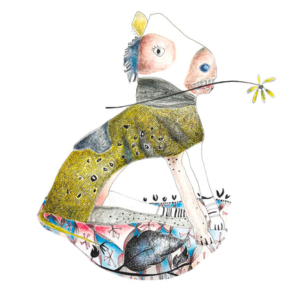 Illustrated Greetings Card (blank inside) with Kraft Brown Envelope (145mm x 145mm) - A Horse With No Name