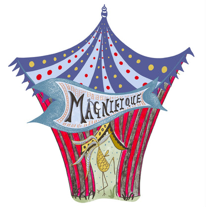 Illustrated Greetings Card (blank inside) with Kraft Brown Envelope (145mm x 145mm) - Magnifique!