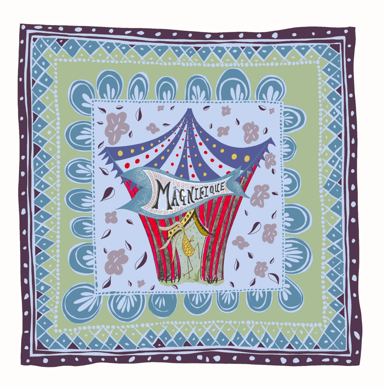 Illustrated Greetings Card (blank inside) with Kraft Brown Envelope (145mm x 145mm) - More Magnifique