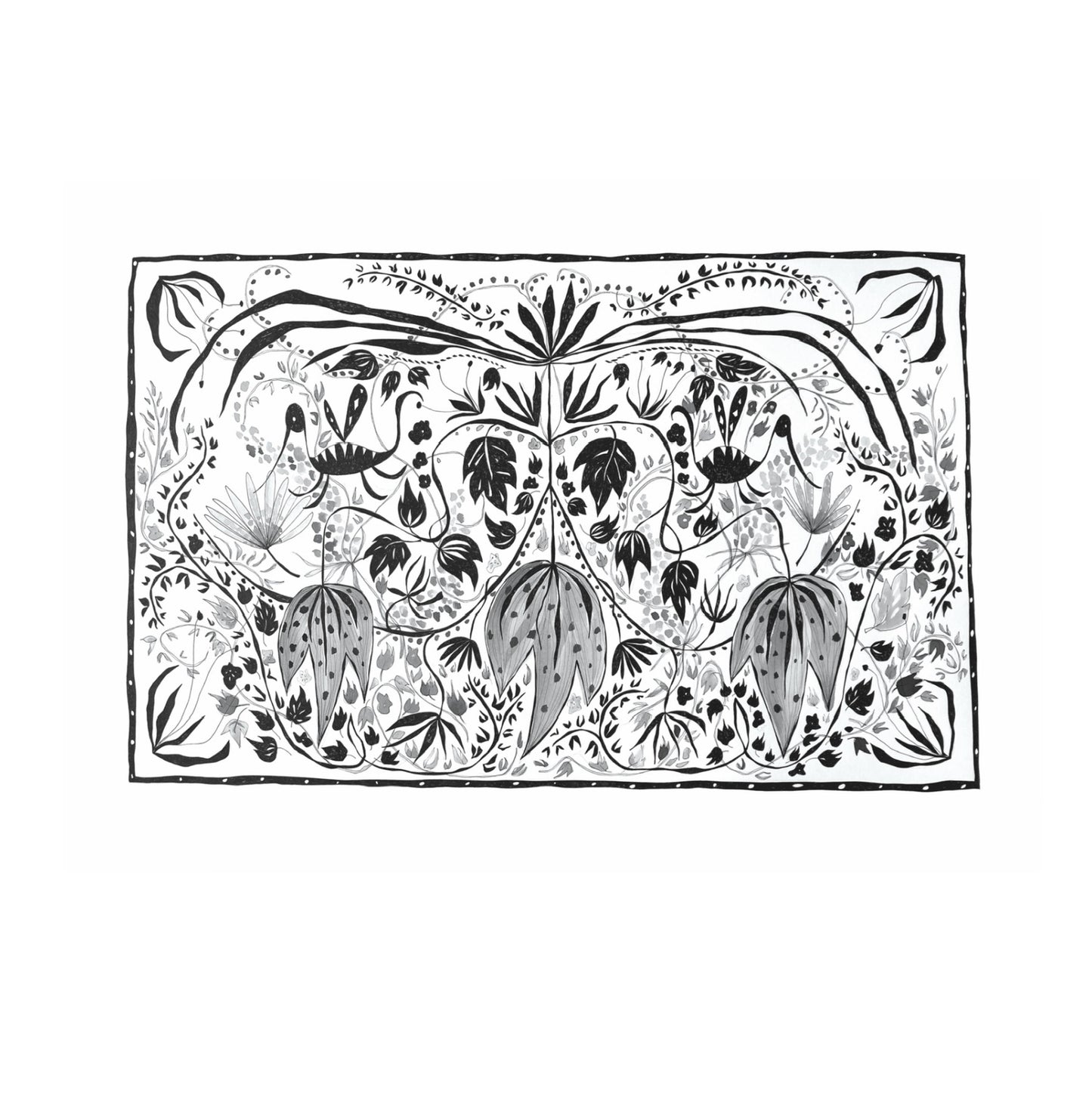 Illustrated Greetings Card (blank inside) with Kraft Brown Envelope (127mm x 177mm) - Falling Leaves No. 1