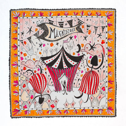 Illustrated Greetings Card (blank inside) with Kraft Brown Envelope (145mm x 145mm) - C’est Magnifique