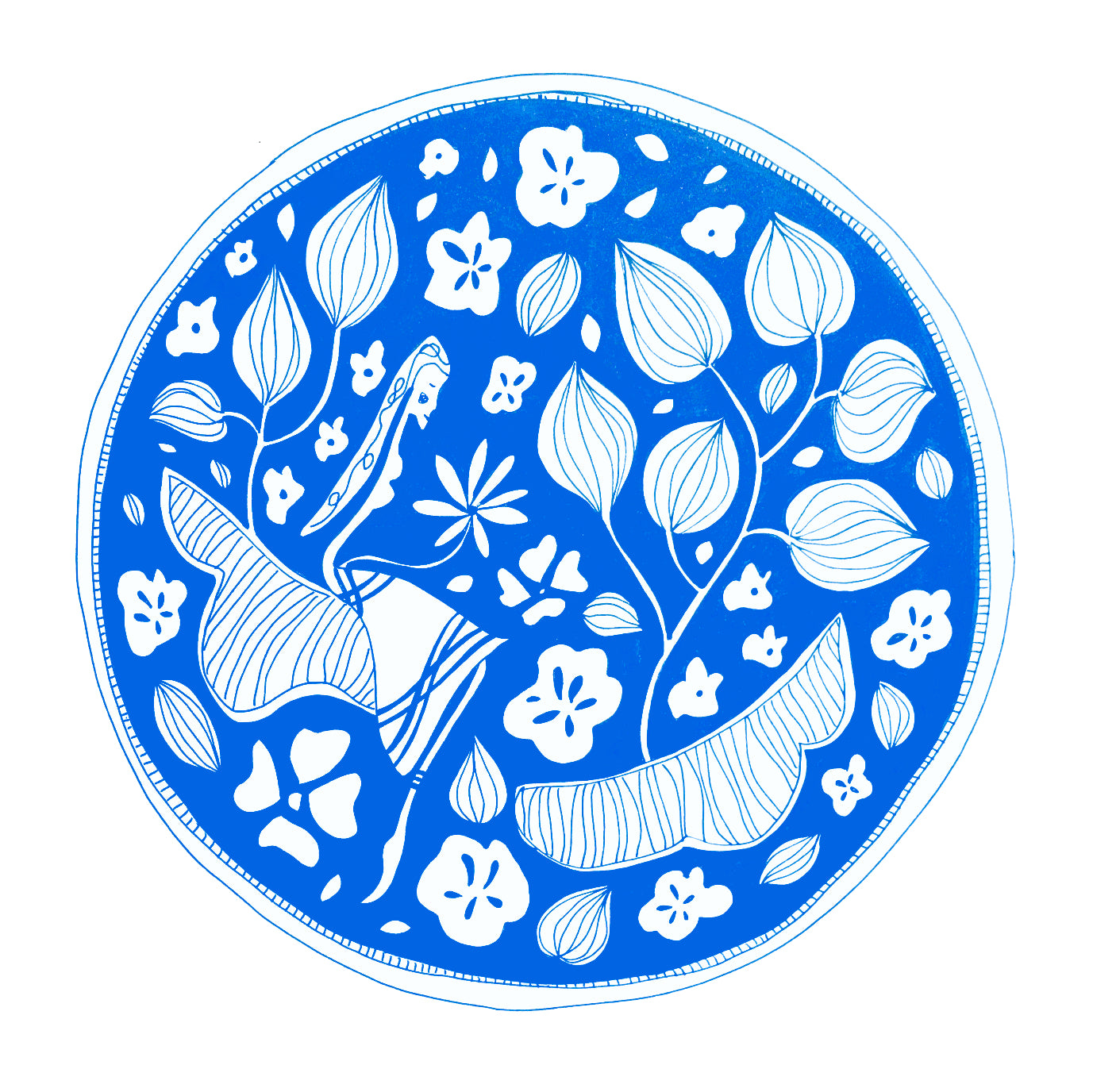 Illustrated Greetings Card (blank inside) with Kraft Brown Envelope (145mm x 145mm) - Life in the clouds (blue)