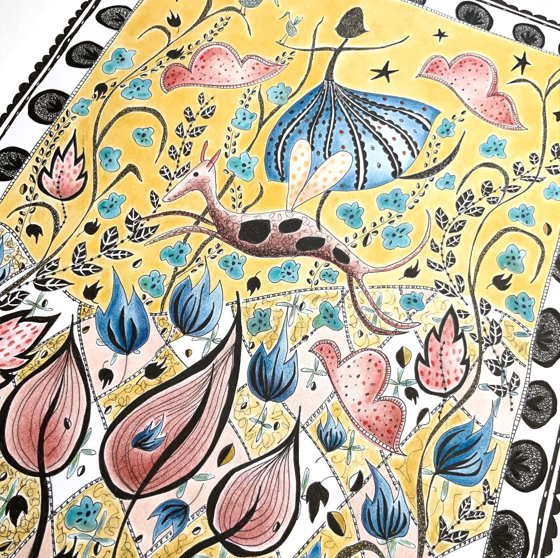 Illustrated Greetings Card (blank inside) with Kraft Brown Envelope (127mm x 177mm) - Sweet Sixty