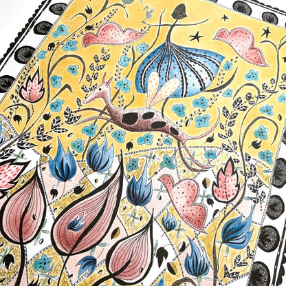 Illustrated Greetings Card (blank inside) with Kraft Brown Envelope (127mm x 177mm) - Sweet Sixty