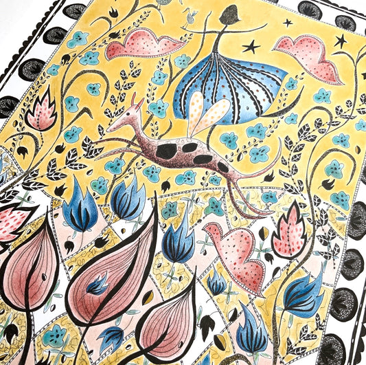 Illustrated Greetings Card (blank inside) with Kraft Brown Envelope (127mm x 177mm) - Sweet Sixty