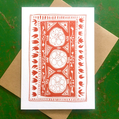 Illustrated Greetings Card (blank inside) with Kraft Brown Envelope (127mm x 177mm) - Extravagance