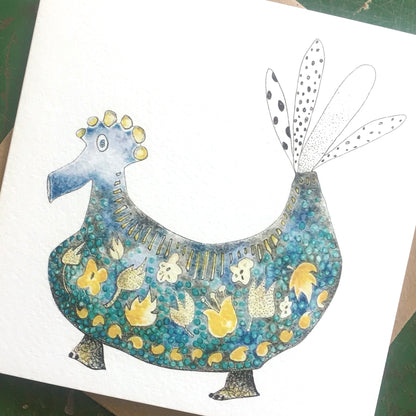 Illustrated Greetings Card (blank inside) with Kraft Brown Envelope (145mm x 145mm) - Tweet