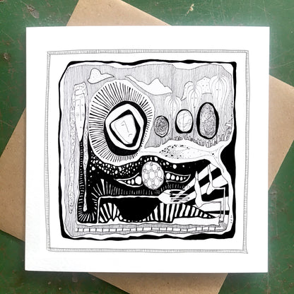 Illustrated Greetings Card (blank inside) with Kraft Brown Envelope (145mm x 145mm) - Dearly, My Beloved