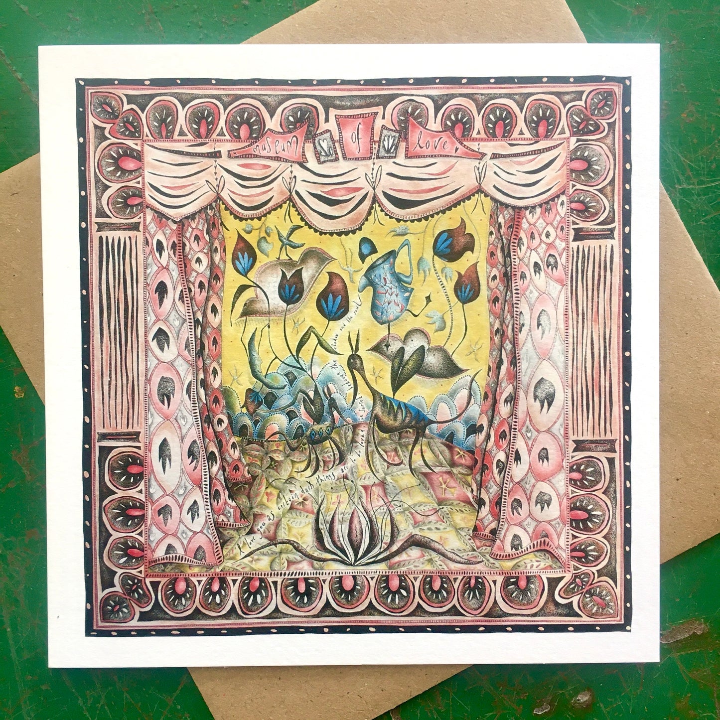 Illustrated Greetings Card (blank inside) with Kraft Brown Envelope (145mm x 145mm) - Between the shadows