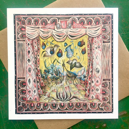 Illustrated Greetings Card (blank inside) with Kraft Brown Envelope (145mm x 145mm) - Between the shadows