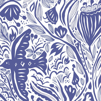 Illustrated Greetings Card (blank inside) with Kraft Brown Envelope (127mm x 177mm) - Natures Tapestry (purple)