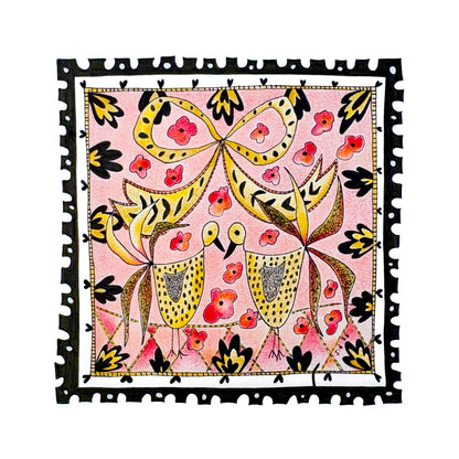 Fine Art Giclée Print - ‘Two birds and a bow’ from ‘The Stamp Collection’