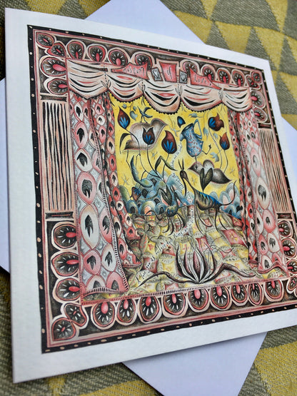 Illustrated Greetings Card (blank inside) with Kraft Brown Envelope (145mm x 145mm) - Between the shadows