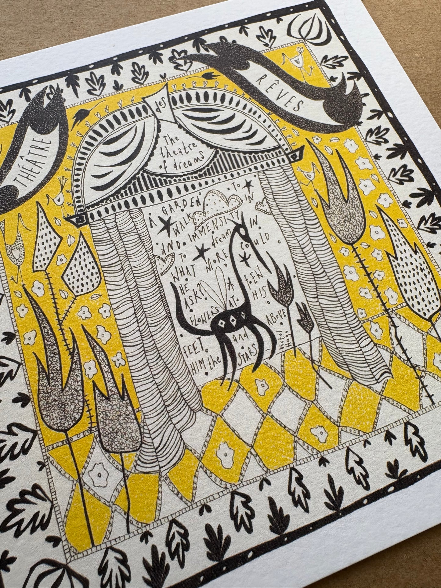 Illustrated Greetings Card (blank inside) with Kraft Brown Envelope (145mm x 145mm) - ‘A Garden to Walk In’