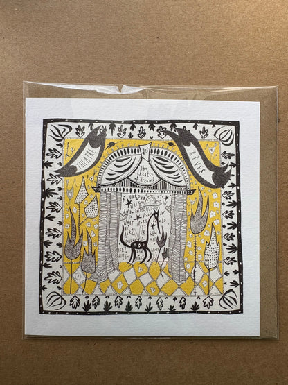 Illustrated Greetings Card (blank inside) with Kraft Brown Envelope (145mm x 145mm) - ‘A Garden to Walk In’