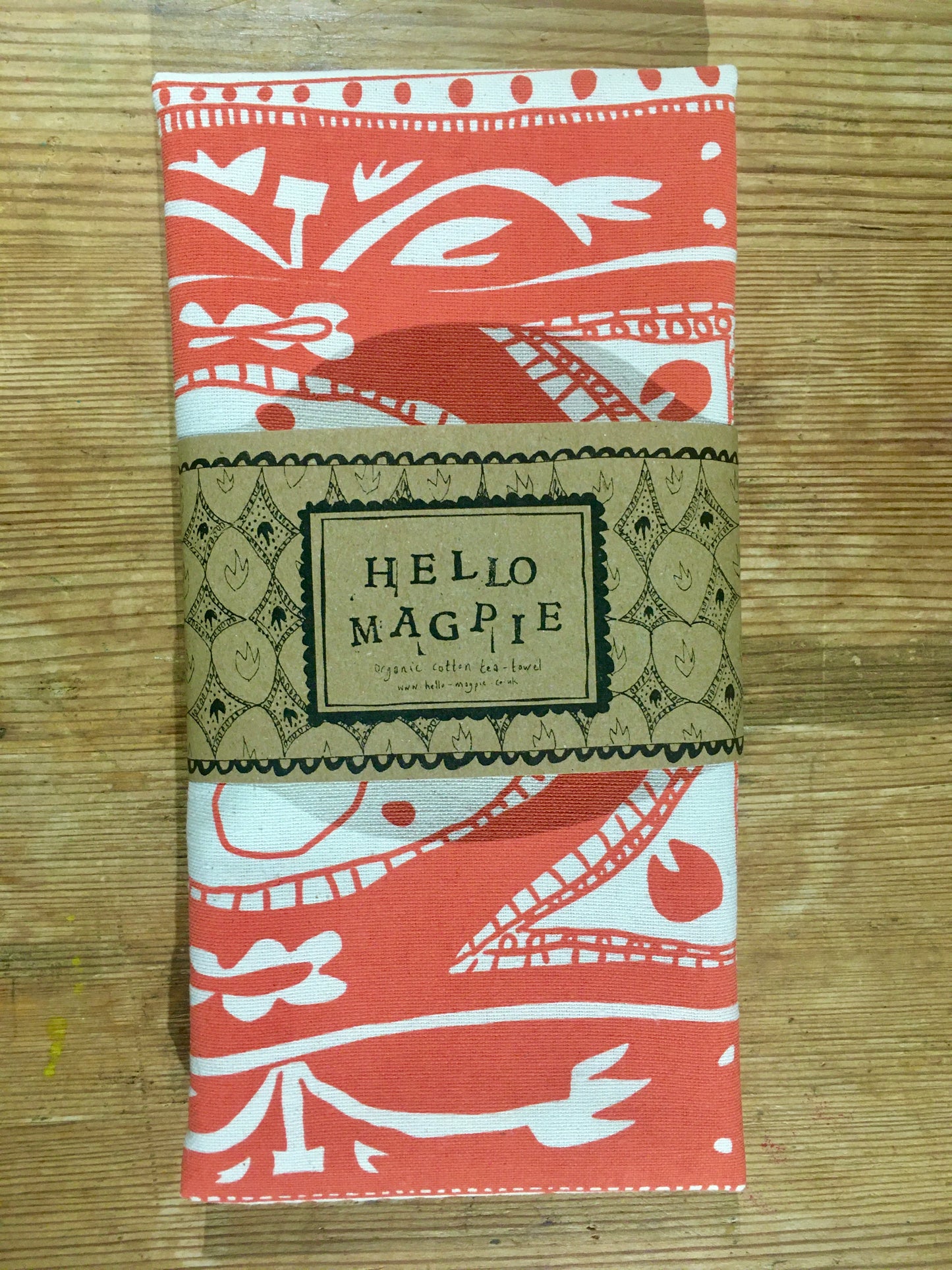 Screen Printed T-towel - Extravagance (Red)