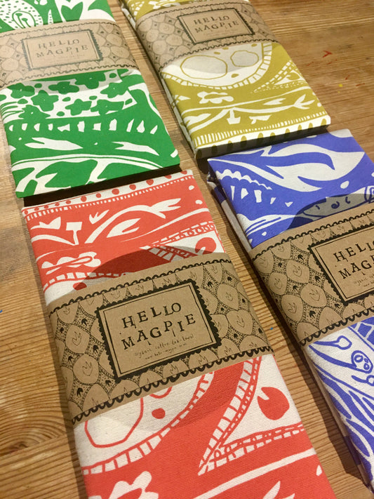 Screen Printed T-towel - Extravagance (Red)