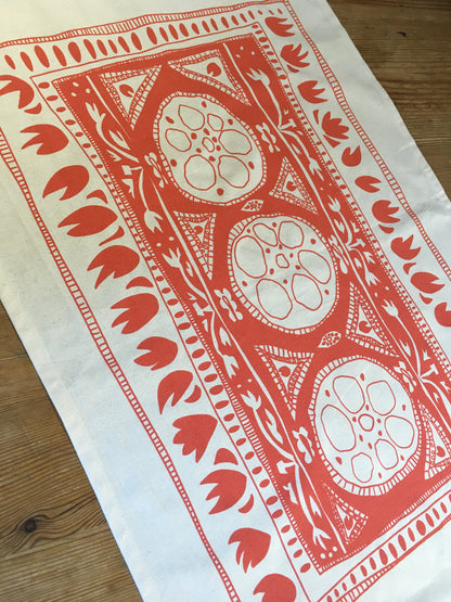 Screen Printed T-towel - Extravagance (Red)