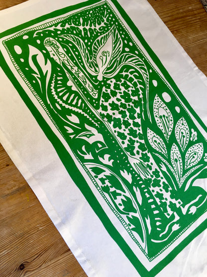 Screen Printed T-towel - Cornucopia (Green)