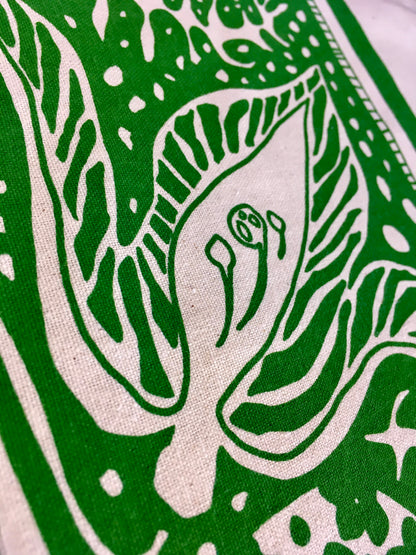 Screen Printed T-towel - Cornucopia (Green)