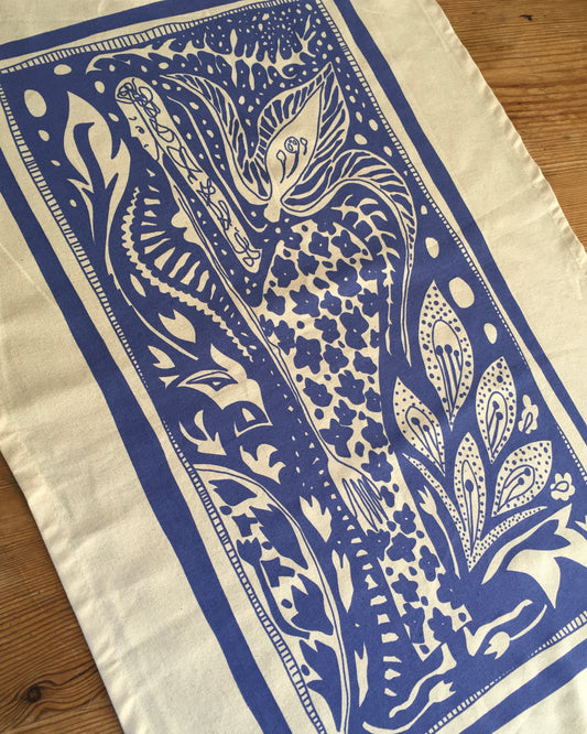 Screen Printed T-towel - Cornucopia (Purple)