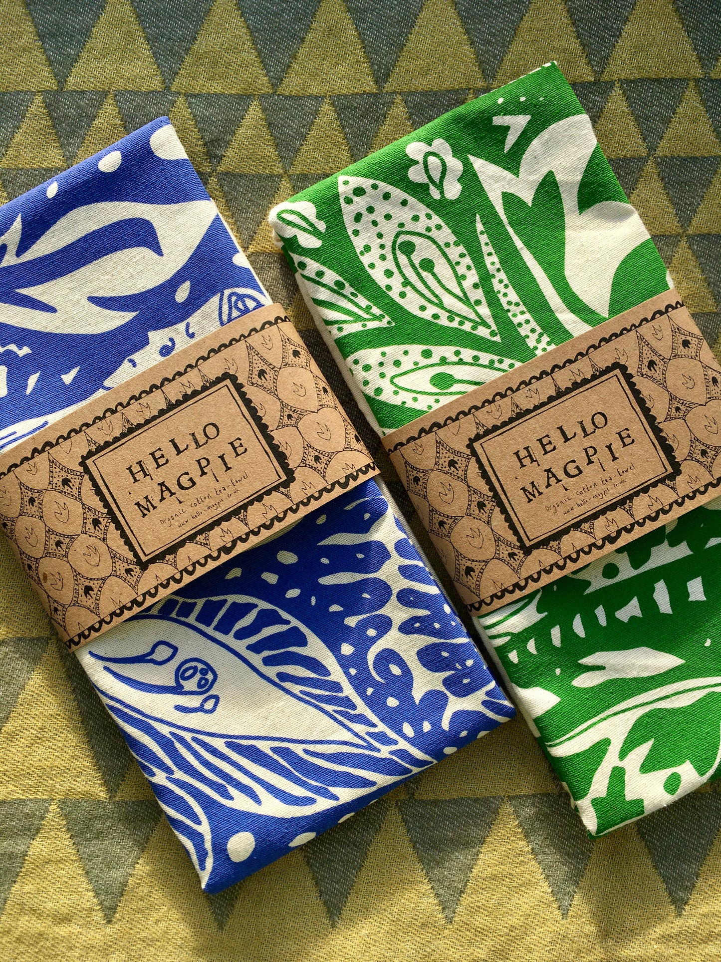 Screen Printed T-towel - Cornucopia (Green)